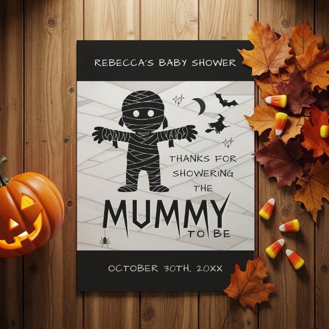 Mummy to Be Halloween Baby Shower Photo Thank You Card (Mummy to Be Halloween Baby Shower Photo Thank You Card
)