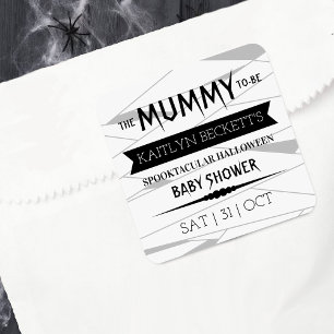 Mummy To Be   Halloween Baby Shower  Square Sticker
