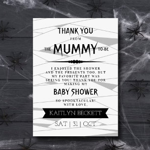 Mummy To Be   Halloween Baby Shower Thank You Card