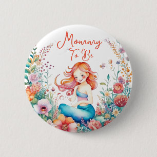 Mummy To Be Mermaid Baby Shower 6 Cm Round Badge