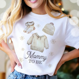 Mummy to Be Mum-to-be Winter Baby Shower T-Shirt
