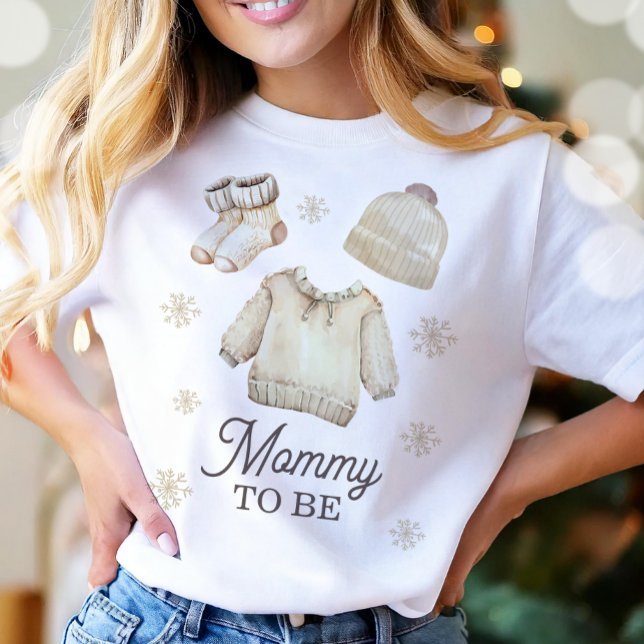 Mummy to Be Mum-to-be Winter Baby Shower T-Shirt (Creator Uploaded)