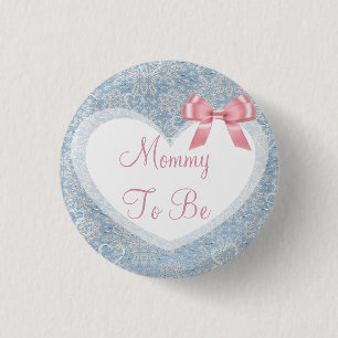 Mummy to be Pink & Blue Baby Shower Button