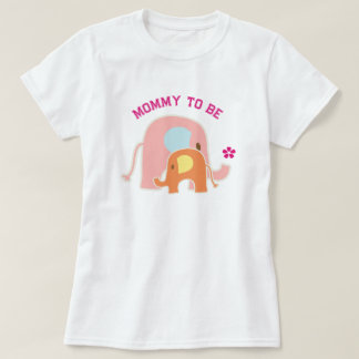 Mummy To Be Pink Elephant with Baby T-Shirt