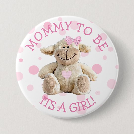 Mummy to be pink Lamb Baby Shower Button