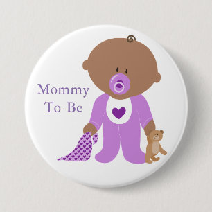 Mummy To Be Purple Baby Button