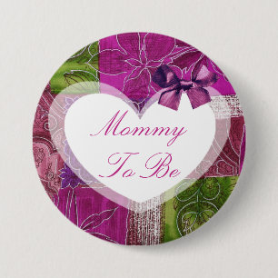 Mummy to be Purple Quilt Like Baby Shower Button