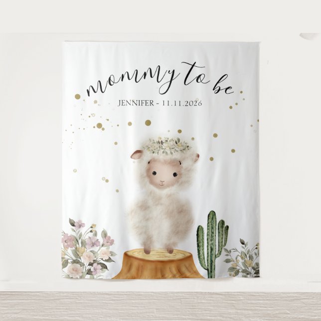 Mummy to be Sheep backdrop Tapestry (Front)