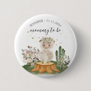 Mummy to be Sheep woodland animal 6 Cm Round Badge