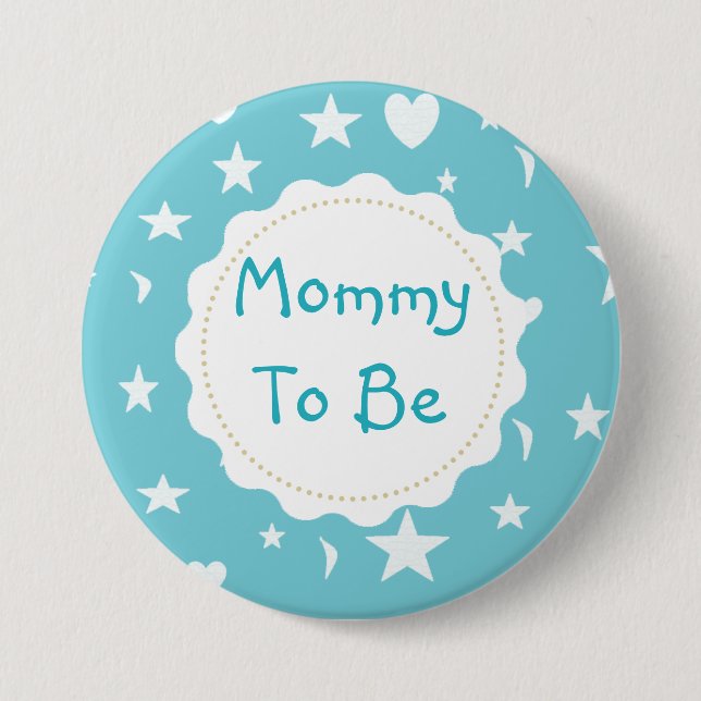 Mummy to be Stars, Moons and Heart Button (Front)