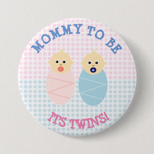 Mummy to be to twins boy and girl Button