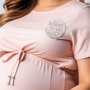 Mummy To Be Wildflower Girl Baby Shower Button