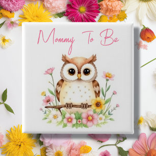 Mummy To Be   Woodland Themed Baby Shower 15 Cm Square Badge