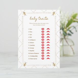 Mummy To Bee Baby Shower Baby Traits Game Cards