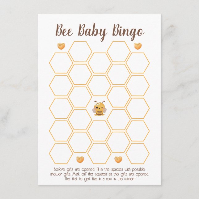 Mummy to Bee Baby Shower Bingo Game Enclosure Card (Front)