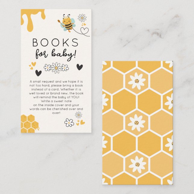 Mummy to Bee Baby Shower Books for Baby Enclosure Card (Front/Back)