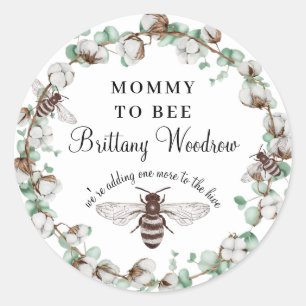 Mummy To Bee Baby Shower  Classic Round Sticker