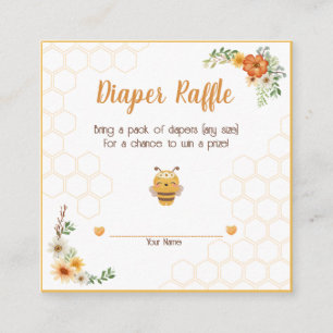 Mummy To Bee Baby Shower Diaper Raffle Enclosure Card