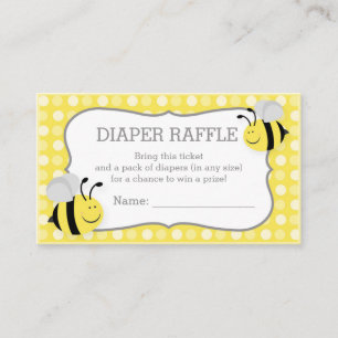 Mummy to Bee Baby Shower Diaper Raffle Ticket Enclosure Card