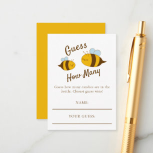 Mummy to Bee Baby Shower Guess How Many Game Enclosure Card