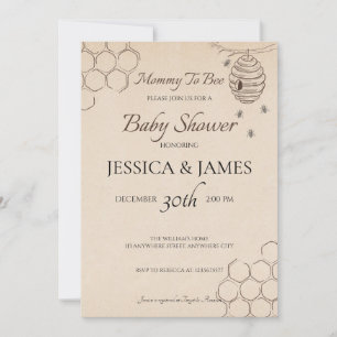Mummy To Bee Baby Shower  Invitation