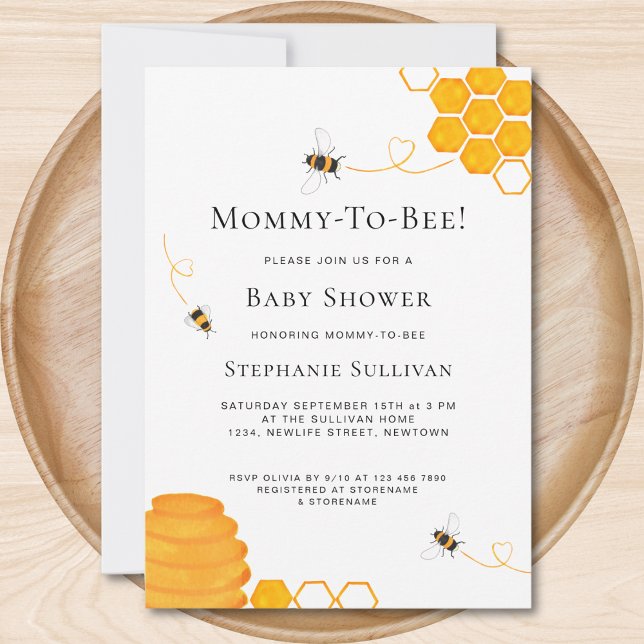 Mummy To Bee Baby Shower Invitation (Creator Uploaded)