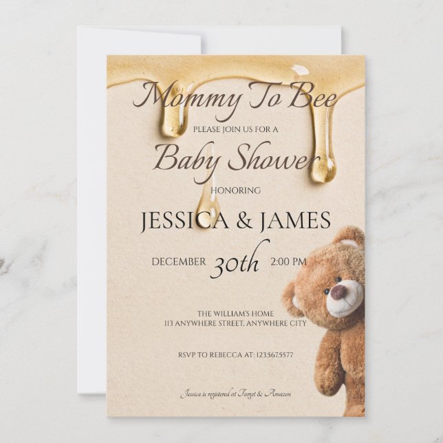 Mummy To Bee Baby Shower  Invitation (Front)