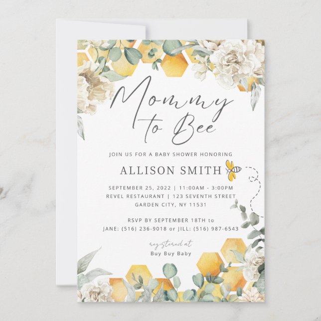 Mummy To Bee Baby Shower Invitation (Front)