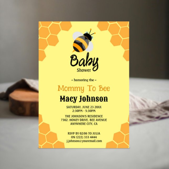 Mummy To Bee Baby Shower Invitations (Creator Uploaded)