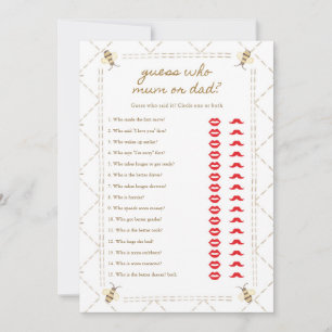 Mummy To Bee Baby Shower Mum Or Dad Game Cards