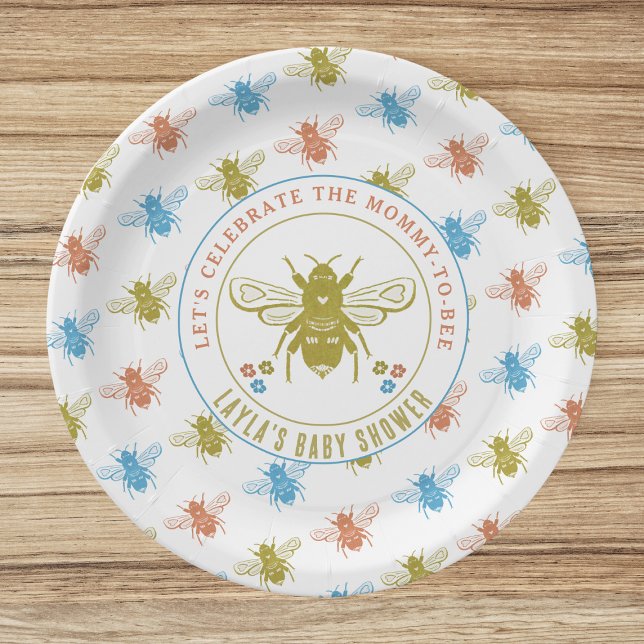 Mummy to Bee Baby Shower Paper Plate (Creator Uploaded)