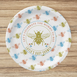 Mummy to Bee Baby Shower Paper Plate