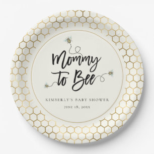 Mummy To Bee Baby Shower Paper Plate