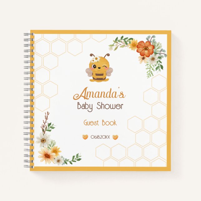 Mummy To Bee Baby Shower Party Guest Book (Front)