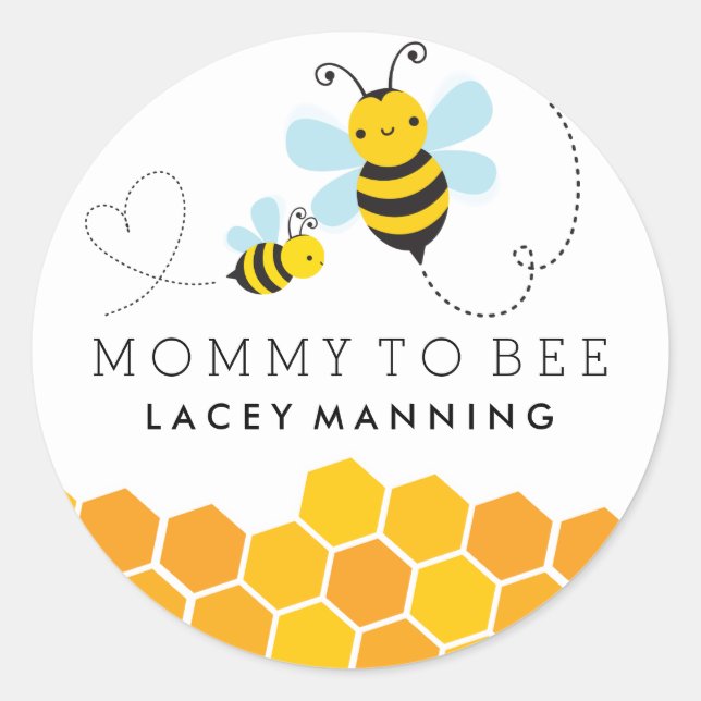 Mummy To Bee Baby Shower Sticker (Front)