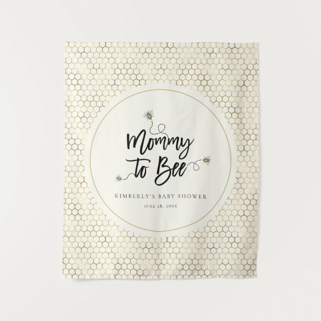 Mummy To Bee Baby Shower Tapestry (Front)