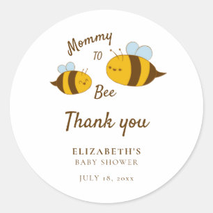 Mummy to Bee Baby Shower Thank you Cute Yellow Classic Round Sticker