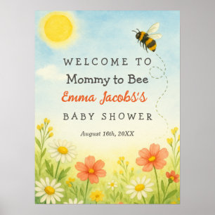 Mummy To Bee Baby Shower Welcome Poster