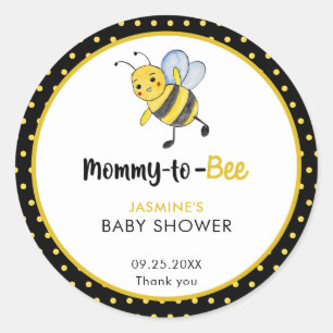 Mummy-to-bee Bee Baby Shower Cute Honeybee sweet Classic Round Sticker