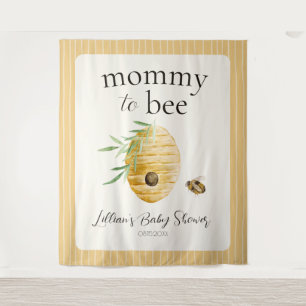 Mummy To Bee Beehive Baby Shower Welcome Sign Tapestry