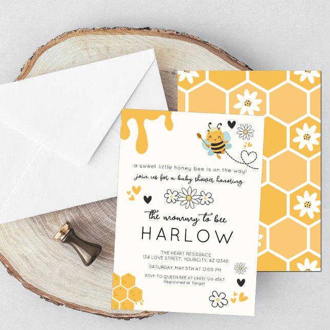 Mummy to Bee Bumble Bee Baby Shower Invitation (Creator Uploaded)