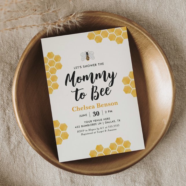 Mummy to Bee Bumblebee Baby Shower Invitation (Creator Uploaded)