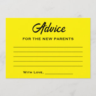Mummy To Bee Cool Stylish Yellow Black Baby Shower Advice Card