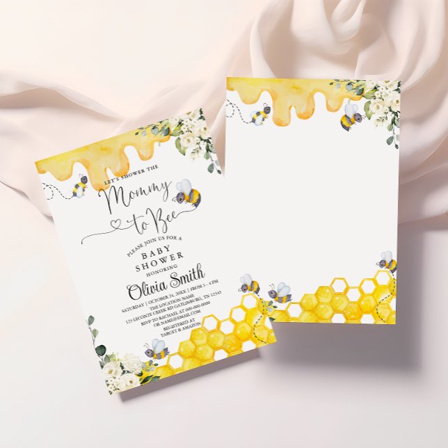 Mummy to Bee Floral Baby Shower Invitation (Creator Uploaded)