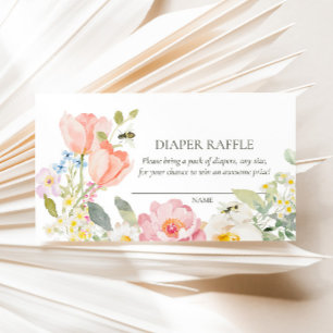 Mummy to Bee Floral Watercolor Baby Shower Enclosure Card