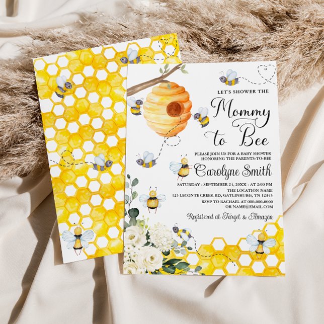 Mummy to Bee Gender Neutral Baby Shower Invitation (Creator Uploaded)