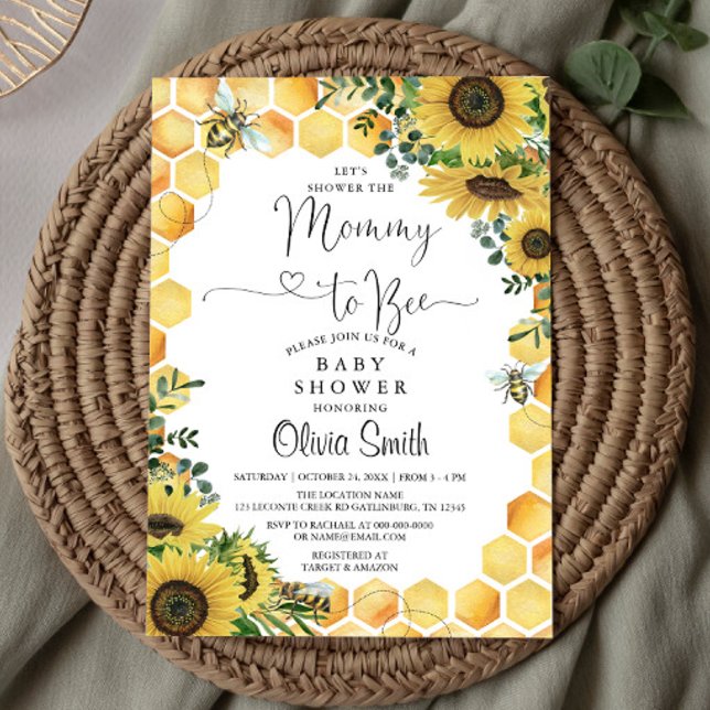 Mummy to Bee Gender Neutral Baby Shower Invitation (Creator Uploaded)