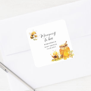 Mummy To Bee Gender Neutral Baby Shower Square Sticker