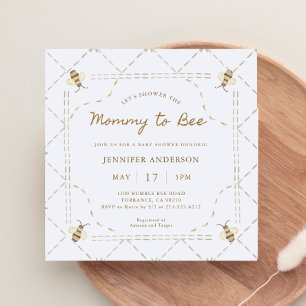 Mummy To Bee Honey Baby Shower Invitation
