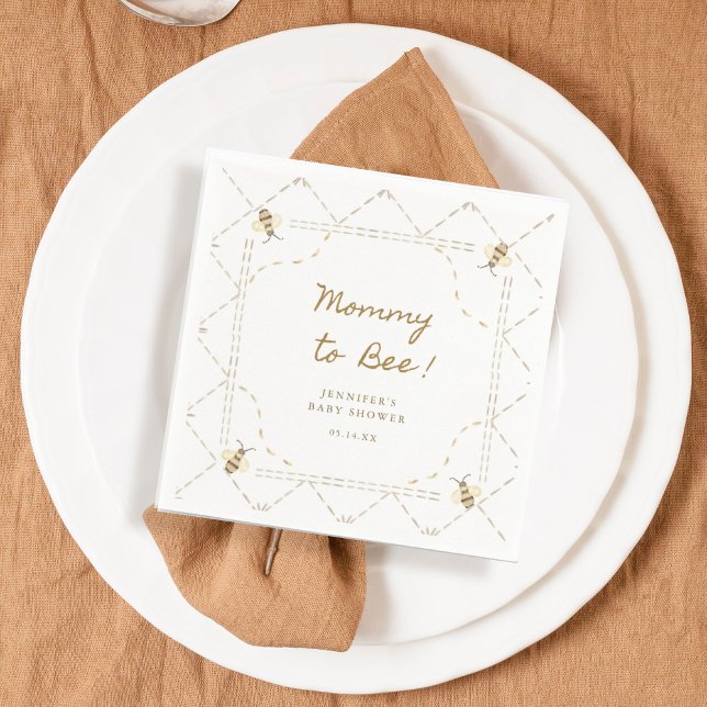 Mummy To Bee Honey Baby Shower Napkin (Creator Uploaded)